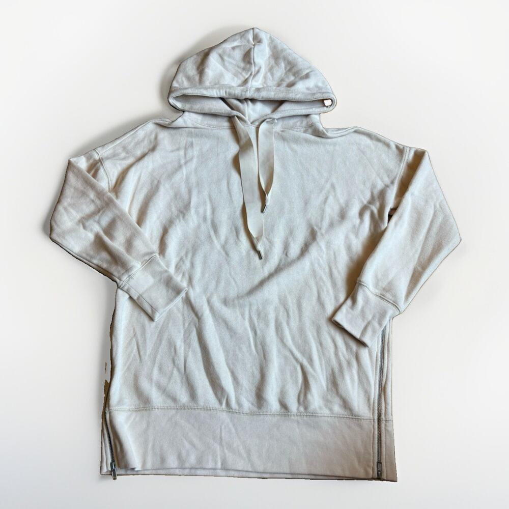 Aerie Over-Sized Side-Zip Pullover Hoodie - Cream/Beige, Size XS